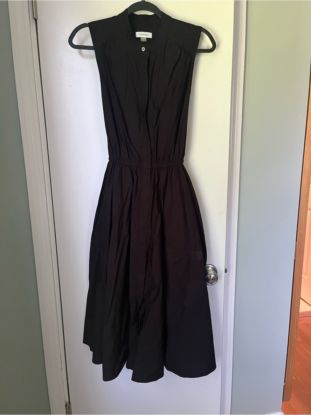 Calvin Klein Black Sleeveless Shirt Dress